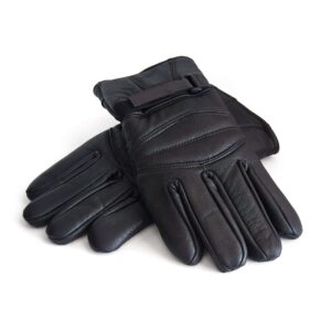 Primosy Durable Men’s Sheep Leather Winter Gloves – Black