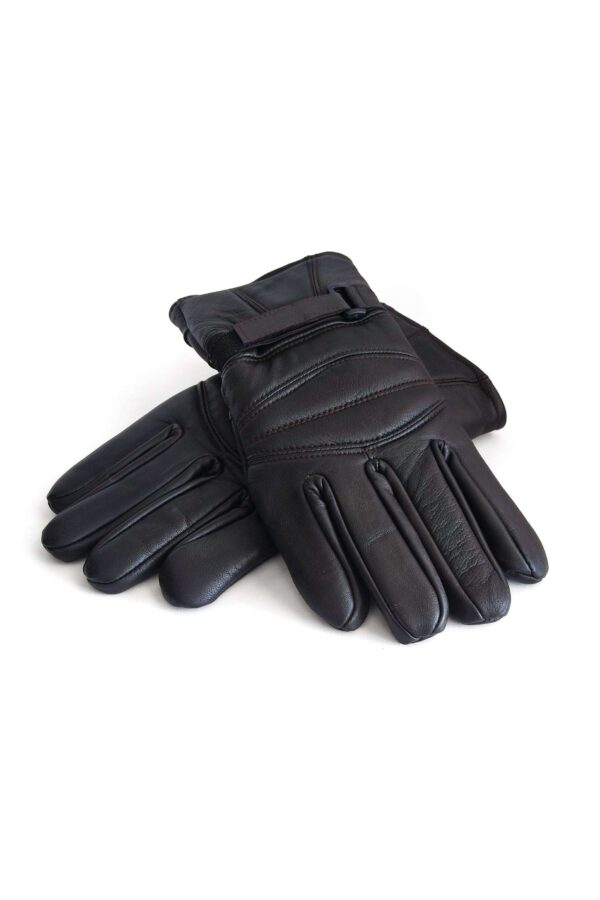 Primosy Durable Men’s Sheep Leather Winter Gloves – Black