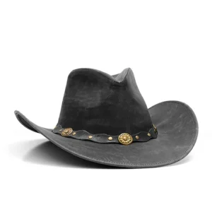 Primosy Clifford Cowboy Hat – Faded Black Genuine Leather